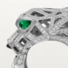 Anello Panthere De Cartier – Oro bianco, onice, smeraldi, diamanti – Cartier