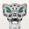 Anello Panthere De Cartier – Oro bianco, onice, smeraldi, diamanti – Cartier