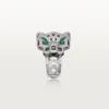 Anello Panthere De Cartier – Oro bianco, onice, smeraldi, diamanti – Cartier