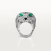 Anello Panthere De Cartier – Oro bianco, smeraldi, onice, diamanti – Cartier