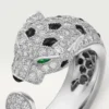 Anello Panthere De Cartier – Oro bianco, smeraldi, onice, diamanti – Cartier