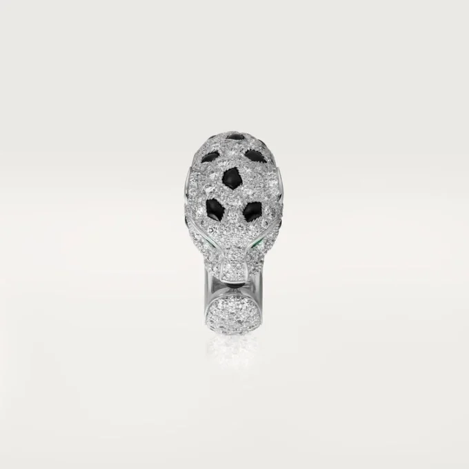 Anello Panthere De Cartier – Oro bianco, smeraldi, onice, diamanti – Cartier