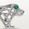 Anello Panthere De Cartier – Oro bianco, smeraldi, onice, diamanti – Cartier