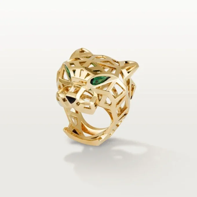 Anello Panthere De Cartier – Oro giallo, granati tsavoriti, onice – Cartier