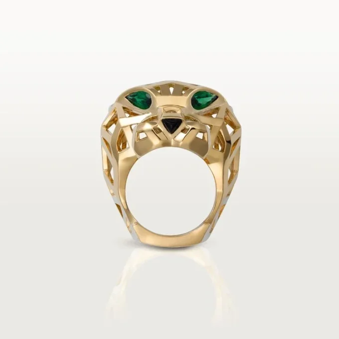 Anello Panthere De Cartier – Oro giallo, granati tsavoriti, onice – Cartier