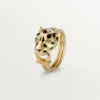 Anello Panthere De Cartier – Oro giallo, lacca, diamanti, granato tsavorite – Cartier