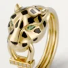 Anello Panthere De Cartier – Oro giallo, lacca, diamanti, granato tsavorite – Cartier