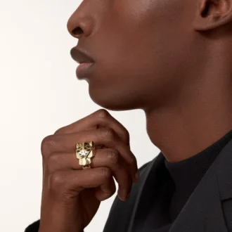 Anello Panthere De Cartier – Oro giallo, lacca, granato tsavorite, onice – Cartier