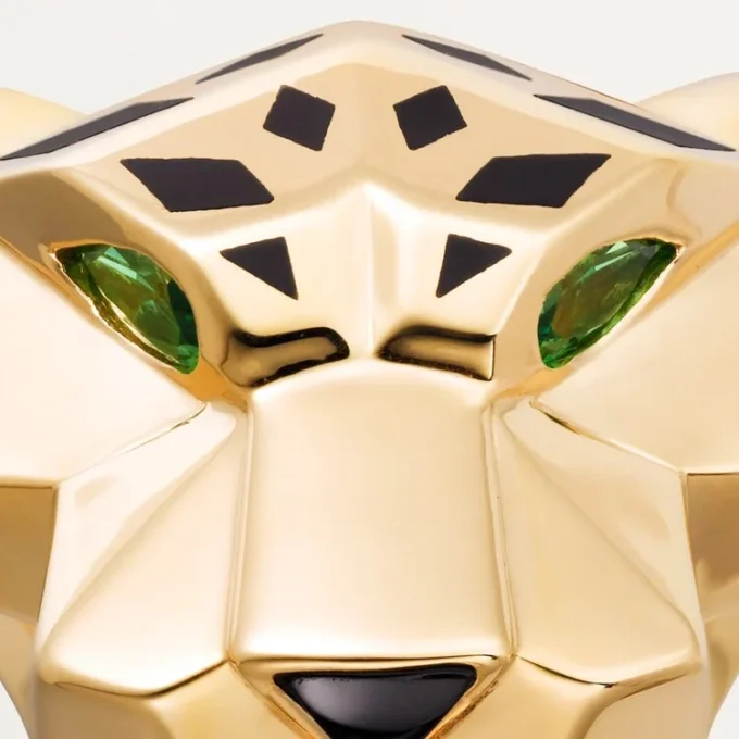 Anello Panthere De Cartier – Oro giallo, lacca, granato tsavorite, onice – Cartier