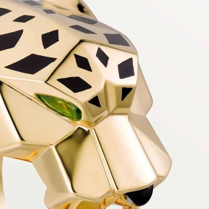 Anello Panthere De Cartier – Oro giallo, lacca, granato tsavorite, onice – Cartier