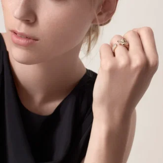 Anello Panthere De Cartier – Oro giallo, smeraldi, onice, diamanti – Cartier