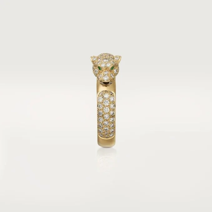 Anello Panthere De Cartier – Oro giallo, smeraldi, onice, diamanti – Cartier