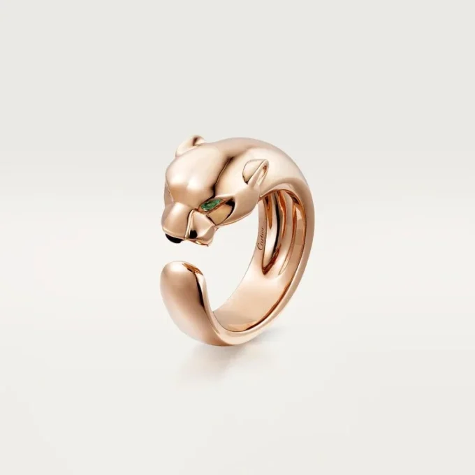 Anello Panthere De Cartier – Oro rosa, granati tsavoriti, onice – Cartier