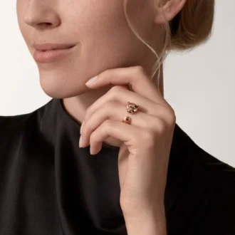 Anello Panthere De Cartier – Oro rosa, granati tsavoriti, onice – Cartier