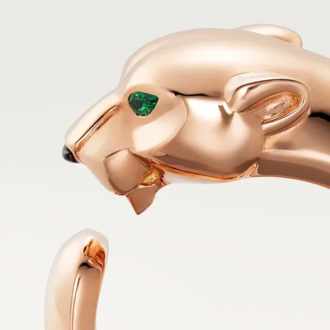 Anello Panthere De Cartier – Oro rosa, granati tsavoriti, onice – Cartier