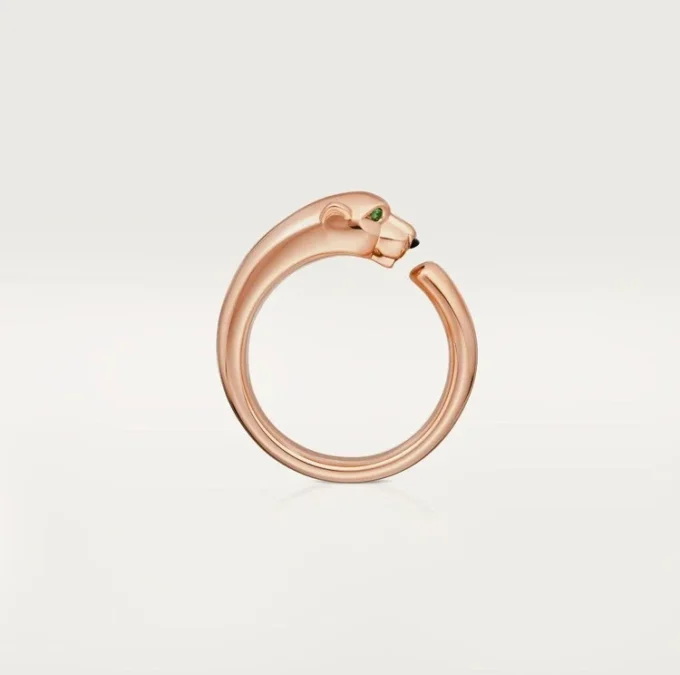 Anello Panthere De Cartier – Oro rosa, granati tsavoriti, onice – Cartier