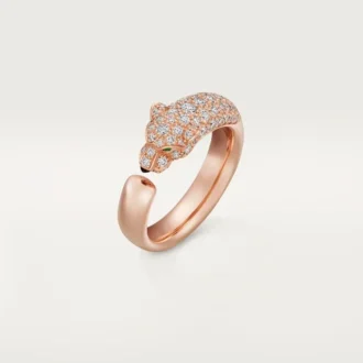 Anello Panthere De Cartier – Oro rosa, onice, smeraldi, diamanti – Cartier