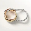 Anello Trinity a due dita, laccato, pavé