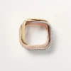 Anello Trinity, forma a cuscino, modello grande, pavé