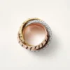 Anello Trinity, laccato, pavé