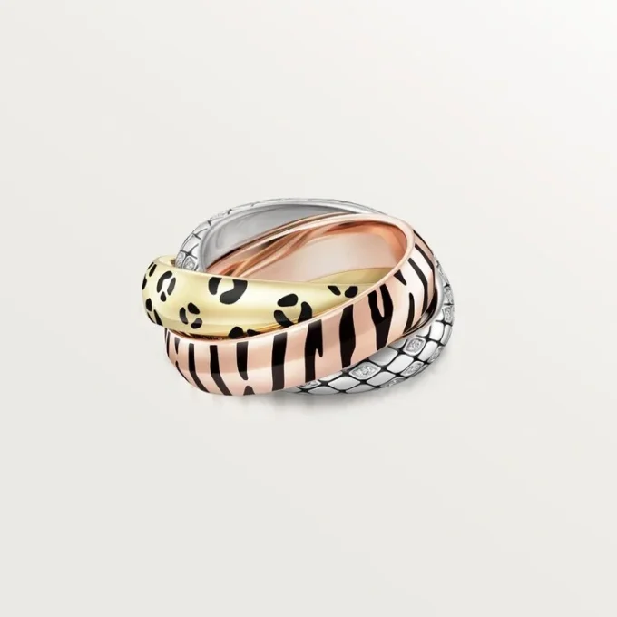 Anello Trinity, laccato, semi-pavé