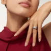 Anello Trinity, laccato, semi-pavé