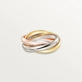 Anello Trinity, modello classico, 5 diamanti