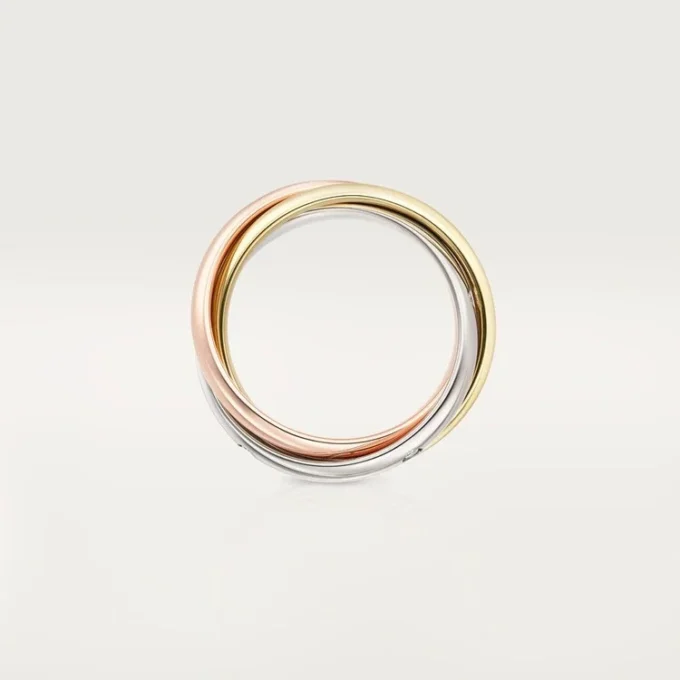 Anello Trinity, modello classico, 5 diamanti