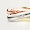 Anello Trinity, modello classico, 5 diamanti