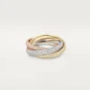 Anello Trinity, modello classico, pavé