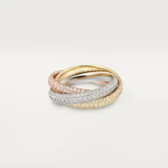Anello Trinity, modello classico, pavé