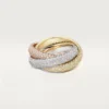 Anello Trinity, modello grande, pavé