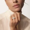 Anello Trinity, modello grande, pavé