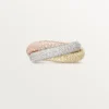 Anello Trinity, modello grande, pavé