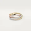 Anello Trinity, modello piccolo, pavé
