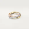 Anello Trinity, modello piccolo, semi-pavé