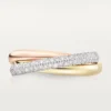 Anello Trinity, modello piccolo, semi-pavé