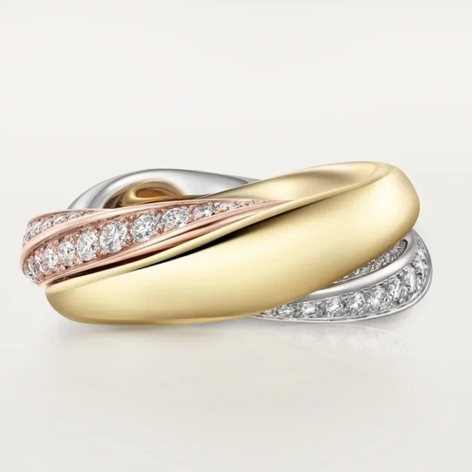 Anello Trinity, semi-pavé