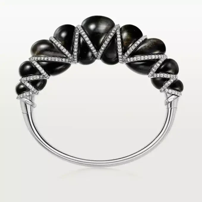 Bracciale Cartier Libre Tressage, ossidiana, diamanti