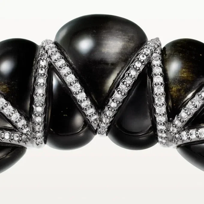 Bracciale Cartier Libre Tressage, ossidiana, diamanti