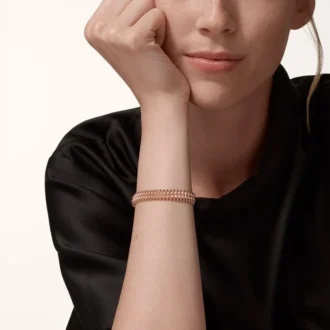 Bracciale Clash De Cartier, flessibile, a doppia fila, pavé