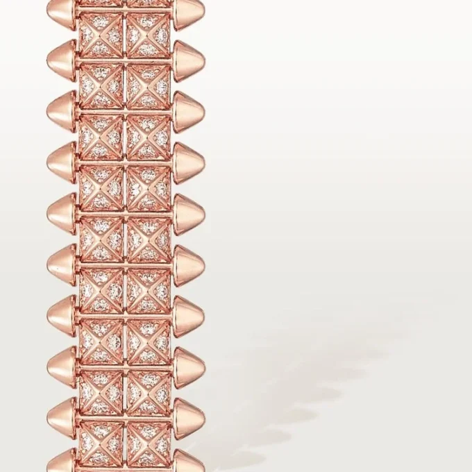 Bracciale Clash De Cartier, flessibile, a doppia fila, pavé