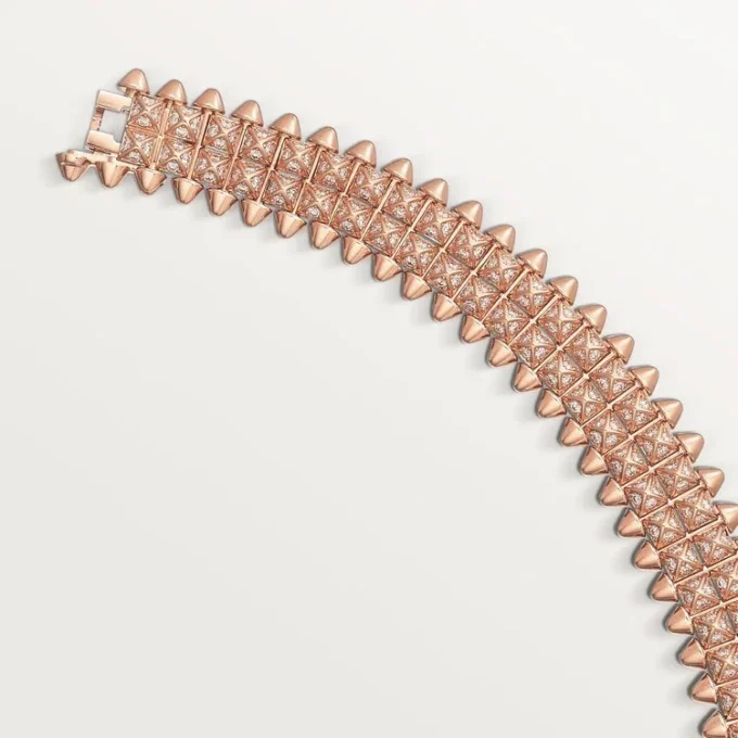 Bracciale Clash De Cartier, flessibile, a doppia fila, pavé