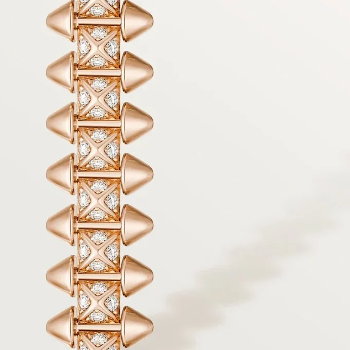 Bracciale Clash De Cartier, flessibile, modello piccolo, pavé