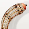 Bracciale di alta gioielleria – Oro rosa, corallo, onice, lacca nera, diamanti – Cartier
