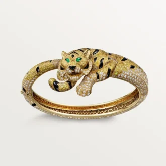Bracciale Faune Et Flore De Cartier, diamanti gialli, arancioni e marroni, pavé