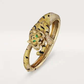 Bracciale Faune Et Flore De Cartier, diamanti gialli, arancioni e marroni, pavé