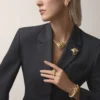Orecchini Faune Et Flore De Cartier, diamanti gialli, arancioni e marroni, pavé