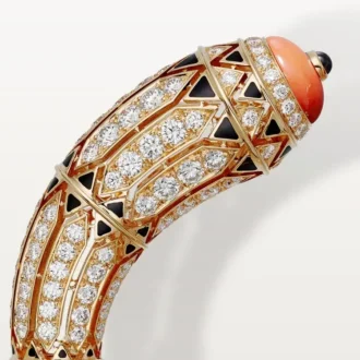 Bracciale Geometrie & Contrastes, corallo, pavé