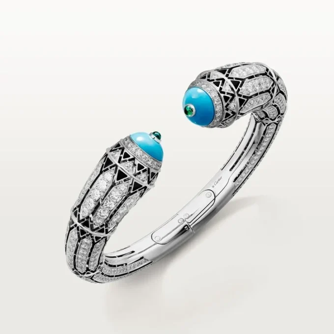 Bracciale Geometrie & Contrastes, turchese, pavé
